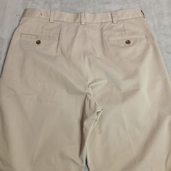 Brooks Brothers Hudson Dress Pants Mens 36x32 Classic Khaki Cotton Golf Preppy - Picture 4 of 13